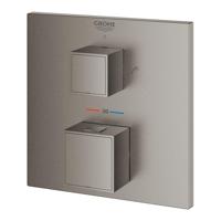 Opbouwdeel GROHE Grohtherm Cube Met Omstel (Douche & Baduitloop) Hard Graphite Geborsteld - thumbnail