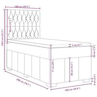 Boxspring met matras stof donkerbruin 100x200 cm - thumbnail