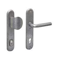 Intersteel Voordeurbeslag ovaalVurano PC 92mm RVS getrommeld - 0034.378849 - thumbnail