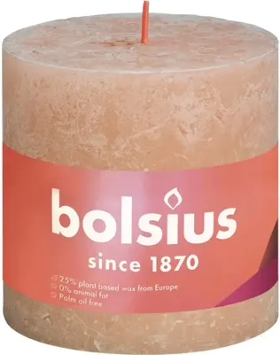 Bolsius kaars rustiek 10x10 cm Misty Pink