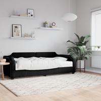 Slaapbank met matras 90x190 cm stof zwart - thumbnail