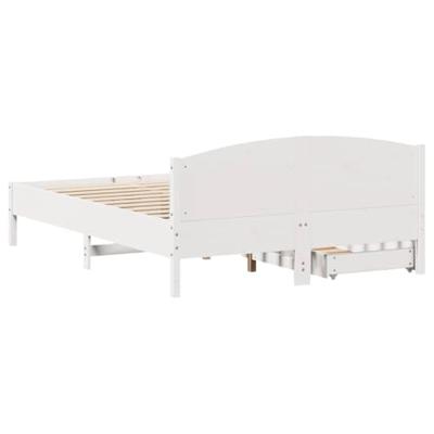 Bedframe zonder matras massief grenenhout wit 150x200 cm