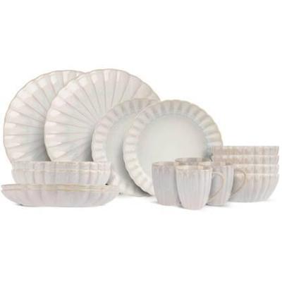 Cosy & Trendy Serviesset Astera Pure 16-delig / 4 personen - 4 dinerborden, 4 diepe borden, 4 kommen en 4 mokken