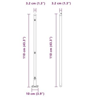 VidaXL Afrasteringspaal 7 pcs zilver staal