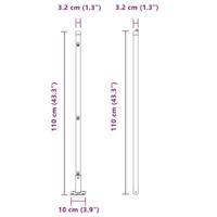 VidaXL Afrasteringspaal 7 pcs grijs staal - thumbnail