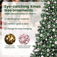 VidaXL Kunstmatig voorverlicht kerstboom groen 210 cm pvc en metaal - thumbnail