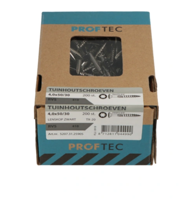 Proftec Tuinhoutschroef Rvs-410 Lk Zwarte Kop +Snijpunt Torx TX25 5.0X50/30 | 200 stuks - 5207.31.41905 - thumbnail