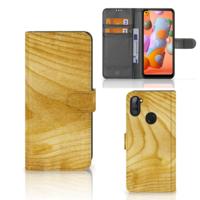 Samsung Galaxy M11 | A11 | Book Style Case | Licht Hout - thumbnail