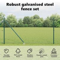 VidaXL Afrasteringspaal groen 10 x 1,2 m (25 x 25 mm gaas) - thumbnail