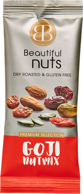 Beautiful Nuts noten, zakje van 50 g, Goji Mix