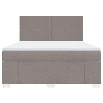 Boxspring met matras stof taupe 180x200 cm