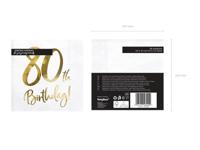 Servetten 80th Birthday Goud - 20 Stuks - thumbnail