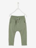 Babybroek uit molton voor jongens donker lindegroen - thumbnail