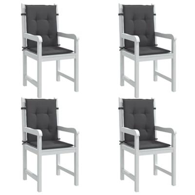 VidaXL Stoelkussens 4 st lage rug 100x50x4 cm stof gemêleerd antraciet VidaXL Stoelkussens 4 st lage rug 100x50x4 cm stof gemêleerd antraciet