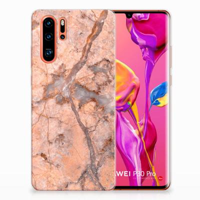 Huawei P30 Pro | TPU | Siliconen hoesje | Marmer Oranje