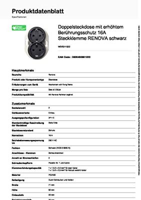 ELSO dubbele stekkerdoos WDE011322 KS SW Renova 1 stuk(s)