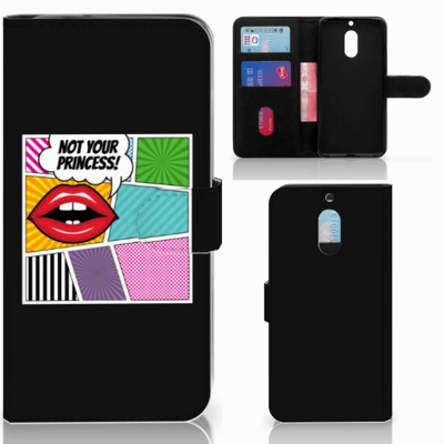 Nokia 6 Wallet Case met Pasjes Popart Princess
