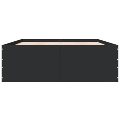 Bedframe bewerkt hout zwart 140x200 cm