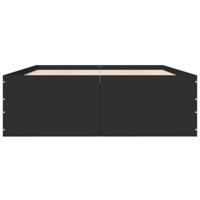 Bedframe bewerkt hout zwart 140x200 cm - thumbnail