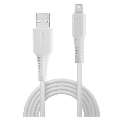 LINDY 31328 USB-kabel USB 2.0 USB-A stekker, Apple Lightning stekker 3.00 m Wit