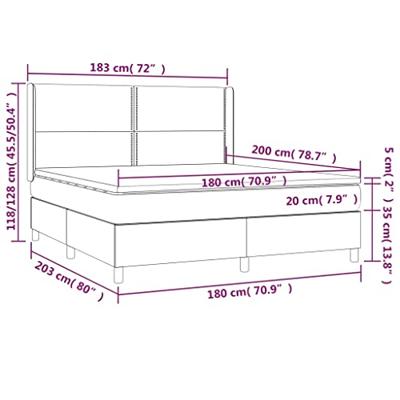Boxspring met matras en LED fluweel donkergrijs 180x200 cm