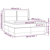 Boxspring met matras en LED fluweel donkergrijs 180x200 cm - thumbnail