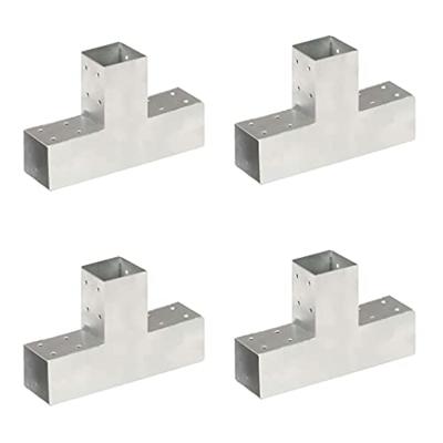 VidaXL Paalverbindingen 4 st t-vorm 71x71 mm gegalvaniseerd metaal VidaXL Paalverbindingen 4 st t-vorm 71x71 mm gegalvaniseerd metaal