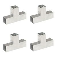 VidaXL Paalverbindingen 4 st t-vorm 71x71 mm gegalvaniseerd metaal - thumbnail