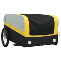 VidaXL Fietstrailer 45 kg ijzer zwart en geel - thumbnail
