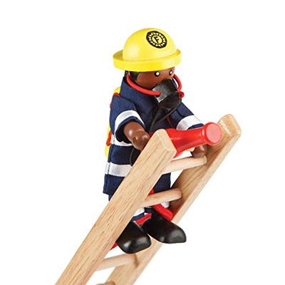 Tidlo houten poppenhuis poppen brandweermannen, 4st.