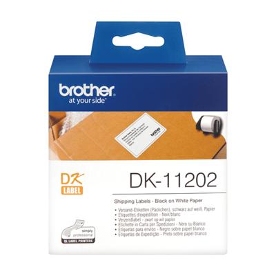 Printerlabels Brother DK-11202 Zwart/Wit 62 x 100 mm (3 Stuks) - thumbnail