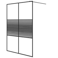 Inloopdouchewand 140x195 cm transparant ESG-glas zwart - thumbnail