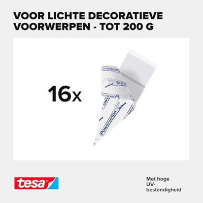 tesa POWERSTRIPS® Dubbelzijdig plakband Transparant Inhoud: 16 stuk(s)