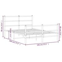 Bedframe met hoofd- en voeteneindemetaal wit 140x190 cm - thumbnail