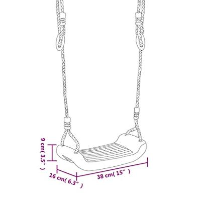 VidaXL Schommelzitjes met touw 2 st 38x16 cm polyetheen blauw