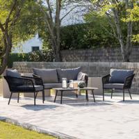 Nohr Loungeset 'Karlene' Met bank, tafel en 2 fauteuils - thumbnail