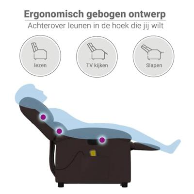 Sta-op-massagestoel verstelbaar stof donkerbruin