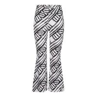 4PRESIDENT flared broek Karissa met grafische print wit/zwart - thumbnail