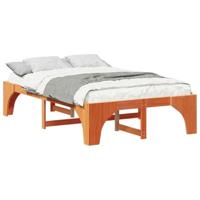 Bedframe met opslag Bruin 140 x 190 cm Massief grenenhout - thumbnail