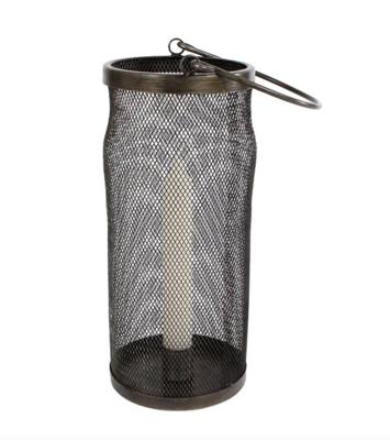 Windlicht metaal l10b10h23cm zwart Van Manen - Van manen