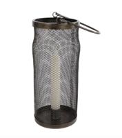 Windlicht metaal l10b10h23cm zwart Van Manen - Van manen - thumbnail