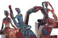 Decoratieve figuren Home ESPRIT LOVE Multicolour Hars Yoga 12,5 x 5 x 22 cm (4 Onderdelen) - thumbnail