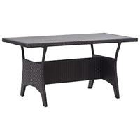 VidaXL Tuintafel 120x70x66 cm poly rattan zwart - thumbnail