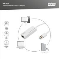Digitus Netwerk, USB 3.2 Gen 1 (USB 3.0) Adapter [1x USB 3.0 stekker A - 1x RJ45] DN-3023 20.00 cm Afgeschermd - thumbnail