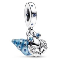 Pandora 792700C01 Hangbedel Glow-in-the-dark Hermit Crab zilver-emaille-zirconia turquoise - thumbnail