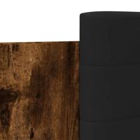 Bedframe met hoofdbord bewerkt hout gerookt eiken 75x190 cm - thumbnail