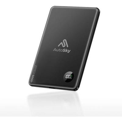 AutoSky Magnetische Powerbank 5000mAh met Display voor iPhone