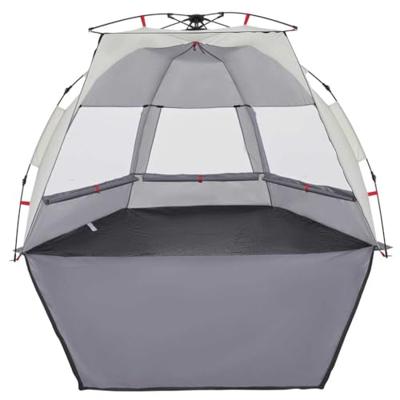 VidaXL Strandtent 2-persoons waterdicht snelontgrendeling grijs