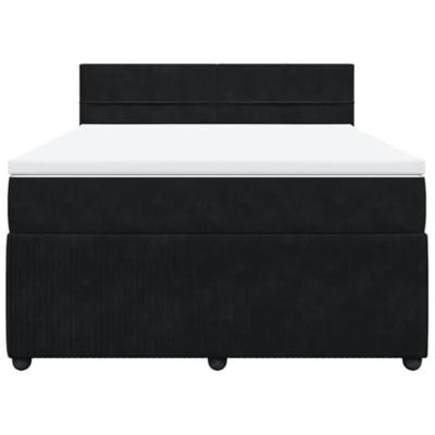Boxspring met matras fluweel zwart 140x190 cm