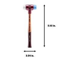 Halder Kunststofhamer | lengte 300 mm hoofd-d. 30 mm | zacht/middelhard hout | TPE-soft blauw/superplastic wit | 1 stuk - 3017.030 - 3017.030 - thumbnail